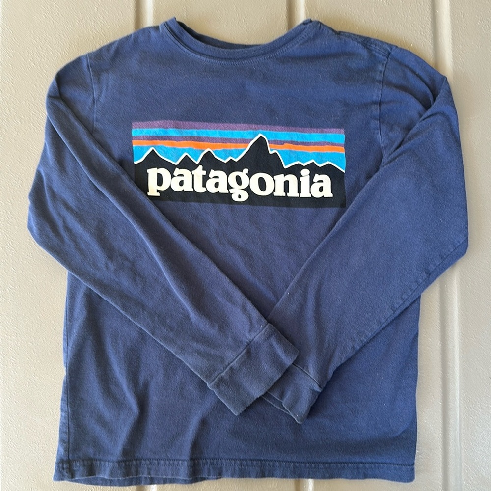 Patagonia Blue boys long sleeve T-Shirt